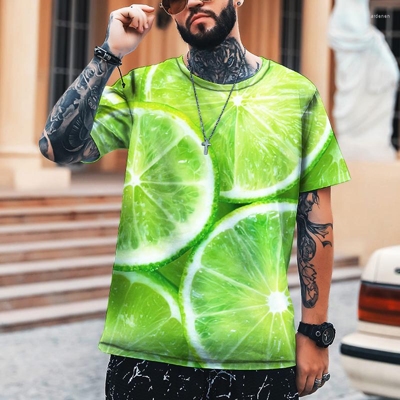 

Men' T Shirts KYCK 2022 Summer Style Pure Lycra Cotton T-shirt Refreshing Lemon 3D Printing O-neck High-quality, Lhc-1722