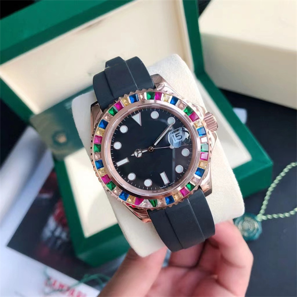 

Top montre de luxe 42mm men watches 8215 fully automatic mechanical movement watches diamond watch 316L fine steel case strap waterproof 50 meters 01, Black