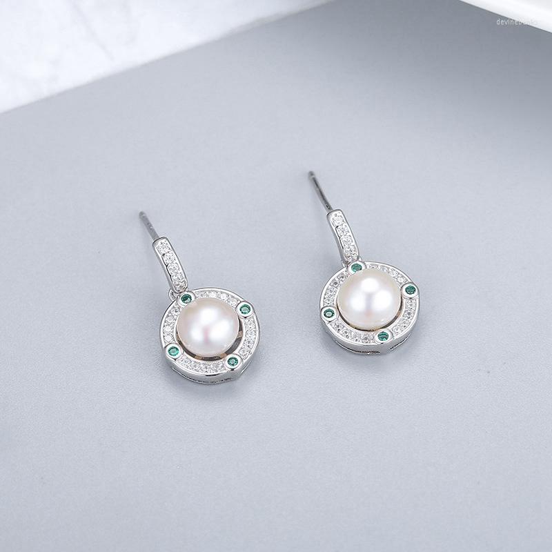 

Dangle Earrings Fine Jewelry 925 Sterling Silver Drop Luxury Pearl Earring For Women Anniversary Party Gifts