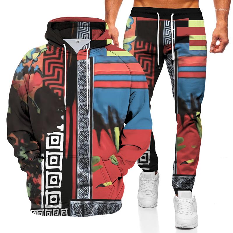 

Men' Tracksuits 2022 Fashion 3D Abstract Printing Hoodie Suit Men And Women Pullover Hooded Sweatpants Casual Sweater Two-piece, Lmst5032