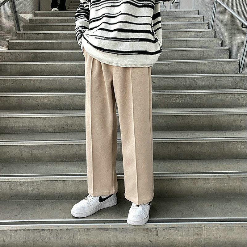 

Men's Pants Streetwear Men's Thick Fleece 2022 Black Wide Leg Casual Fashion Loose Jogger Sweatpants Korean Woman Trousers M-5XL