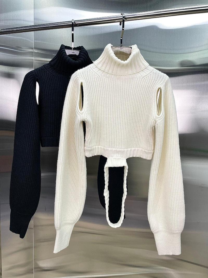 

Women' Sweaters 2022FW Autumn Fashion Women Turtleneck Hole Short Sweater Jumpers For Ladies 2 Color Rmsx 10.30, White