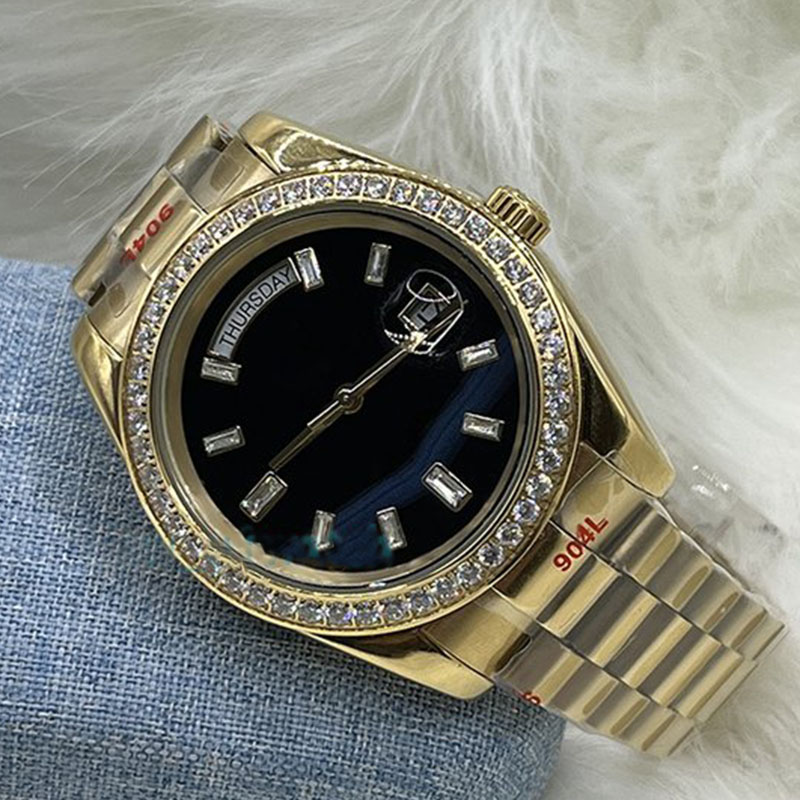 

wristwatch diamond watches women classic watch 41mm automatic double calendar Folding buckle 904L stainless steel gold waterproof luminous rxl wristwatch, G10