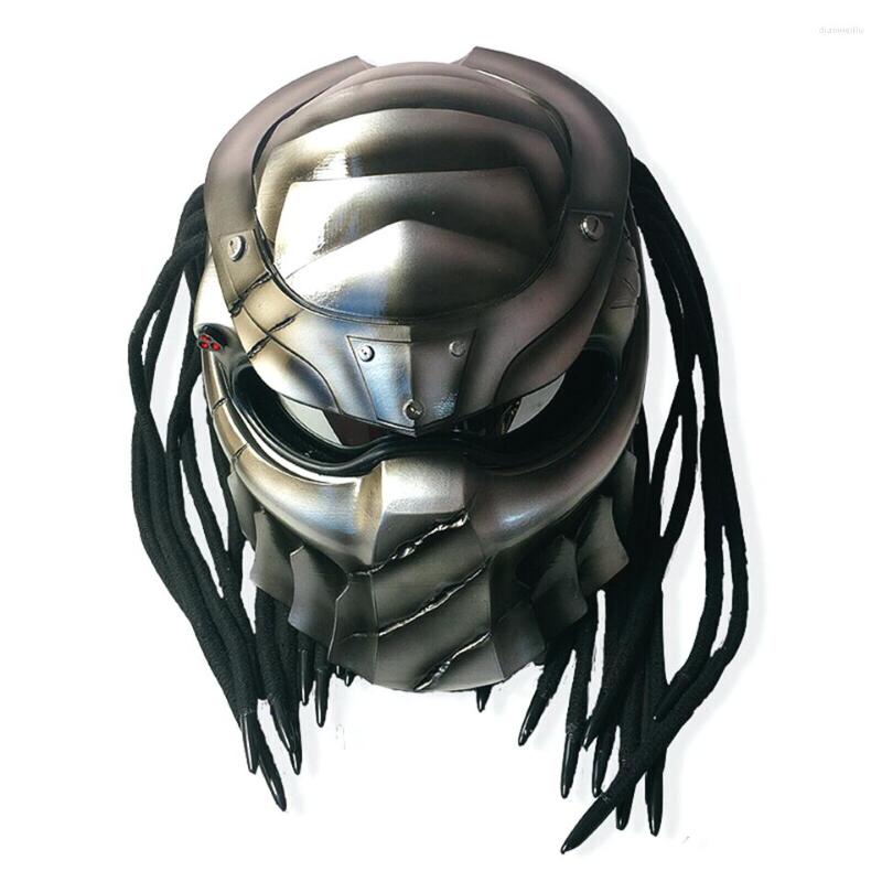 

Motorcycle Helmets 2022 Masei Predators Helmet Flexible Strip Lighting Car-styling Mask Fiberglass Full Face Vintage Retro, Bright black b