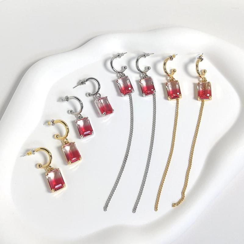 

Dangle Earrings LONDANY Gradient Red Tassel For Women Simple European And American Light Luxury Spice Girl Texture