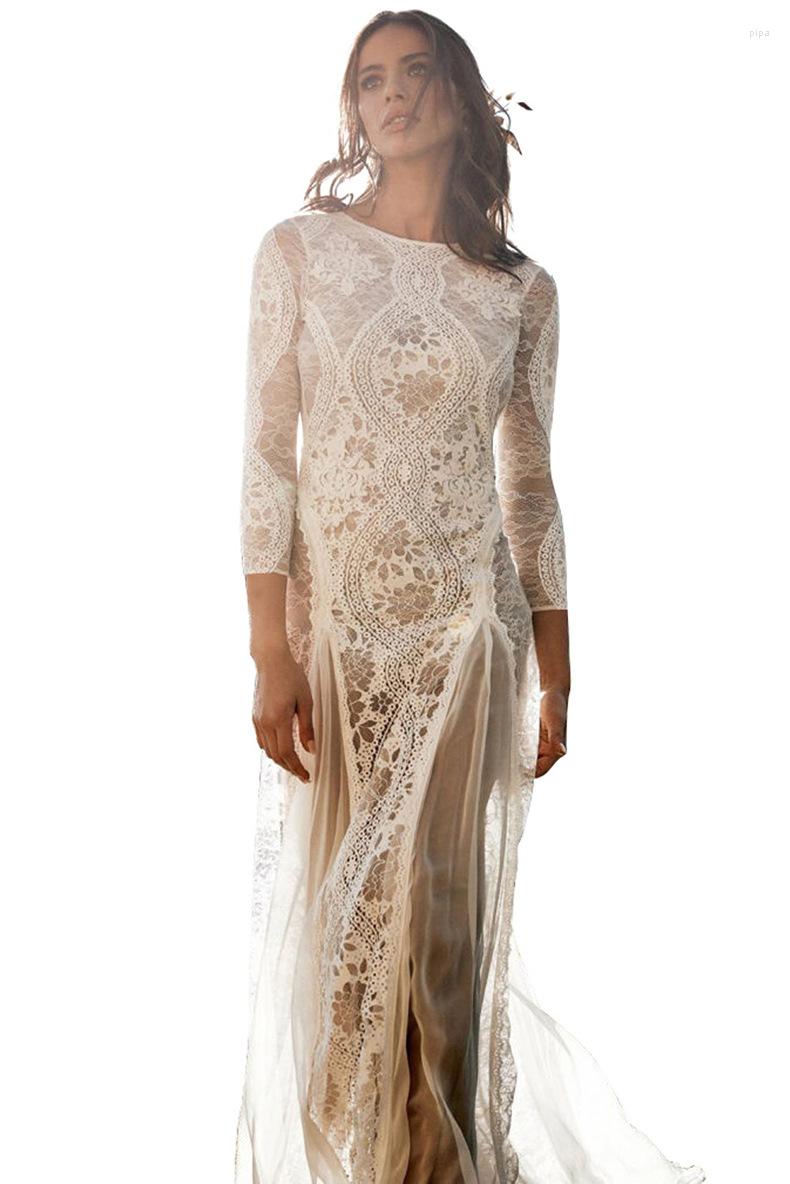 

Casual Dresses Rocwickline Summer And Autumn Women' Dress Asymmetrical Backless High Street Elegant Fashion Patchwork O-Neck REGULAR, White