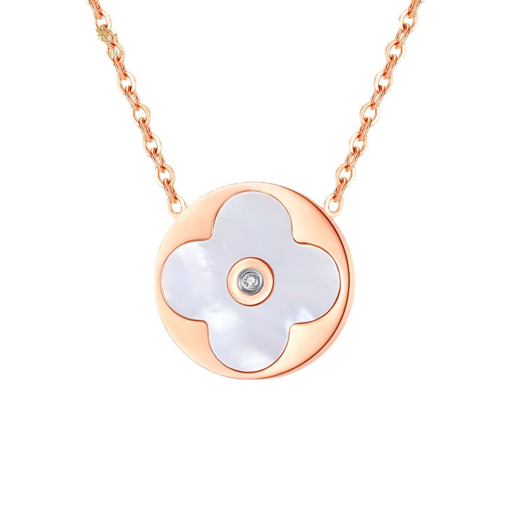 

designer necklace jewellery four leaf clover necklaces diamond Clavicle chain Titanium steel Gold-Plated Never Fade Not Cause Allergic; Store/21621802 Model BTE21