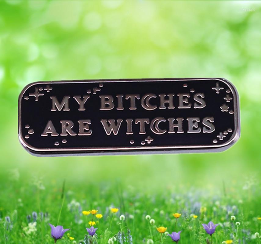 

Brooches Bitches Witches Halloween Enamel Pin Witchcraft Dark Magic Occult Brooch Punk Badge