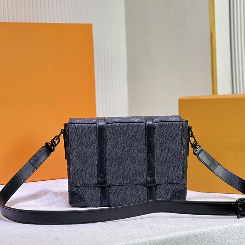 M45727 M57726 Cuboid Trunk Messenger Bag Men Briefcases Real Leather Totes Shoulder Bags Backpacks Pouches Wallets Purse square clutche 24cm