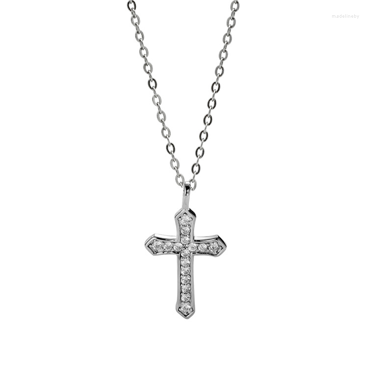 

Chains Zhanhao Cross Necklace Zircon S925 Sterling Silver Zirconia Band Pendant For Party Factory Direct Sale