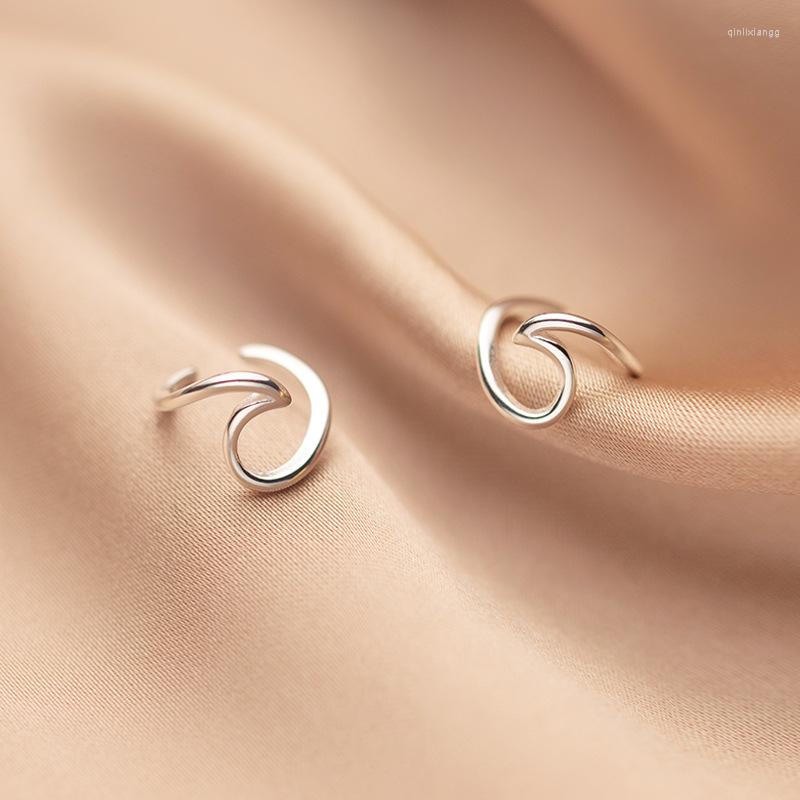 

Backs Earrings MlovceAcc 925 Sterling Silver Simple Spiral Wave Twist Cuff Clip On Minimalist Jewelry For Women Girl Gifts