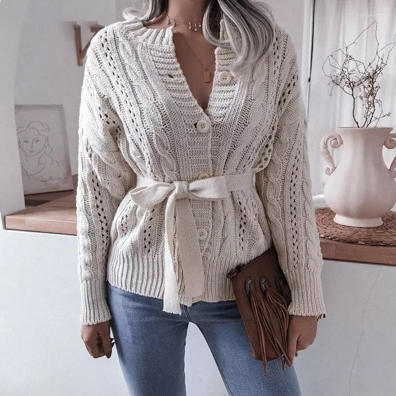 

Women's Knits Women Knit Cardigan With Sashes Single Breasted Midi Length Purple Drop England Style Sweater Autumn Jumpers, Beige
