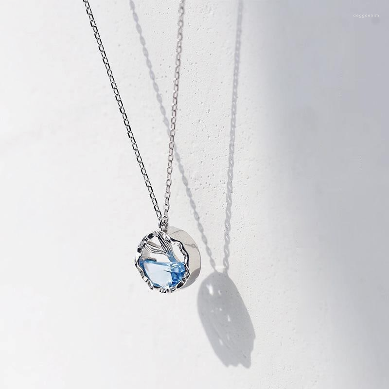 

Pendant Necklaces Mermaid Tears Necklace Female Korean Version Foam Collarbone Chain Students Japan And Korea Simple Creative Small Fresh