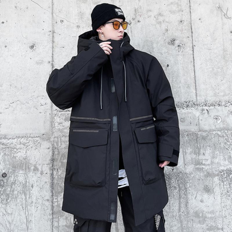 

Men's Down Plus Size 3Xl Thick Jacket Parka Coat Mens Winter Hooded Cotton Outwear Men Fashion Brand Clothing, Black
