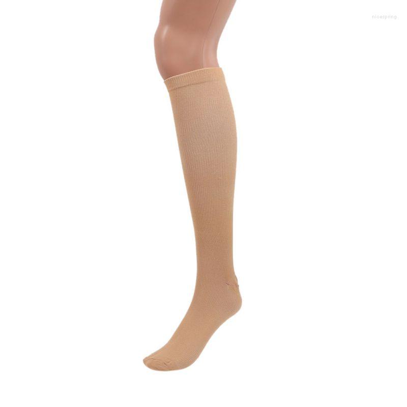 

Sports Socks Compression Knee Outdoors Stockings Pressure Nylon Varicose Vein Stocking Travel Leg Relief Pain Supports, White