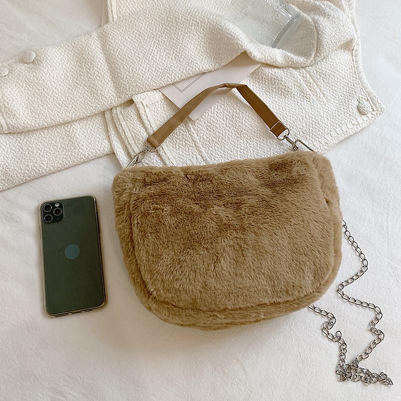 

Evening Bags Handheld Hairy Bag Female 2022 INS Trendy Shoulder Armpit Casual Hand Carry For Women Purses And Handbags, Khaki
