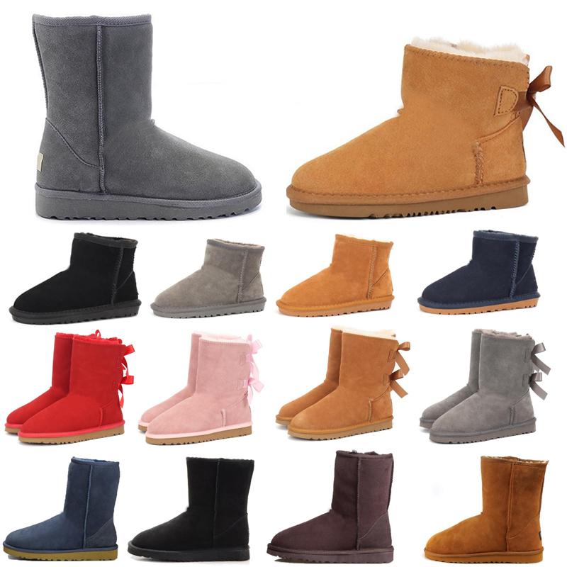 

Women snow boot Designer Triple Black Chestnut Pink Navy Grey Fashion Classic Ankle Short booties Womens Ladies Booties wggs vgs boots Winter shoes, 01