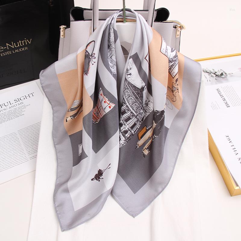 

Scarves Silk Women 68 68cm Real Square Scarf Natural Wraps Shawls Women's Head Neckerchief Necker