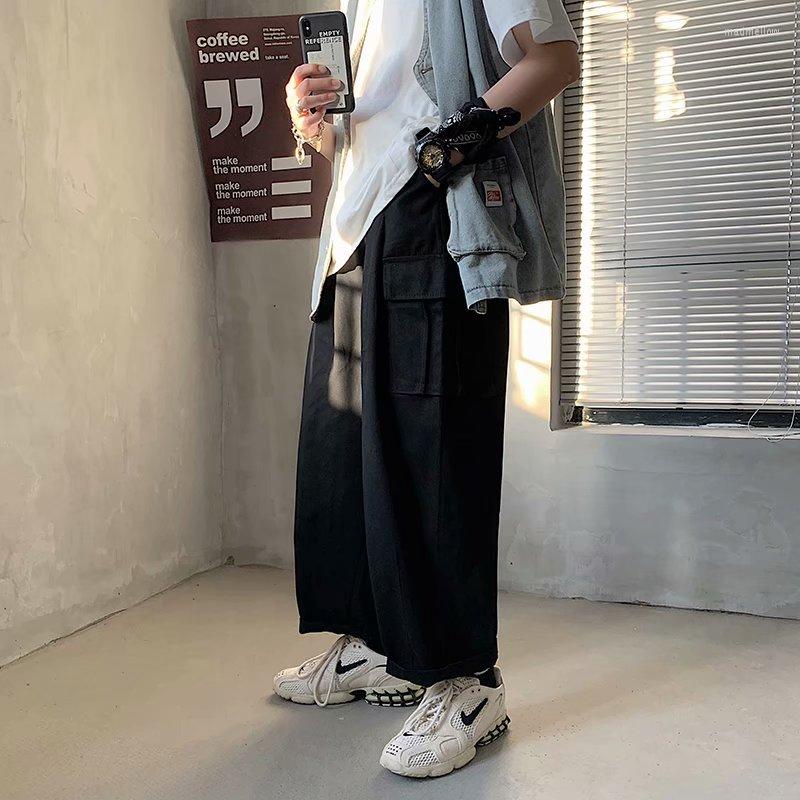 

Men's Pants ICCLEK Autumn Thin Overalls Men's Loose Nine-point Casual Men Joggers Mens Street Wear Anime, Black