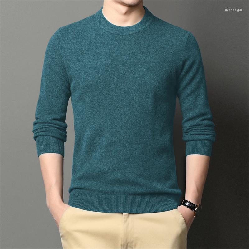 

Men' Sweaters Men Wool Sweater 2022 Autumn Winter O-neck Cashmere Jumpers Man Long Sleeve Pullovers, Khaki