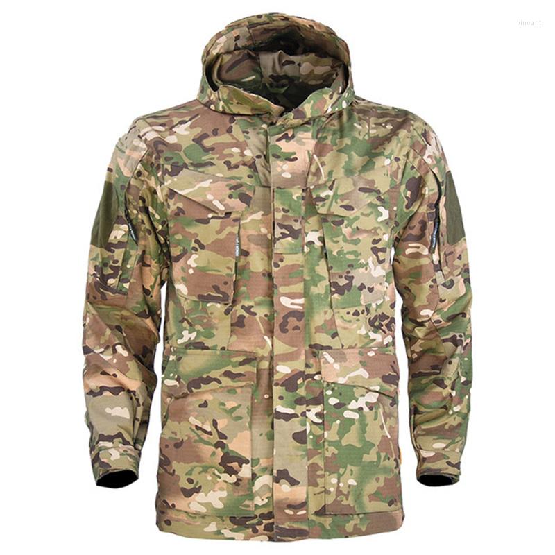 

Men' Jackets M65 Army Tactical US Military Camouflage Windbreaker Mens Multi-pocket Hooded Jacket Windproof Outwear Casaco Masculino, Cp camo
