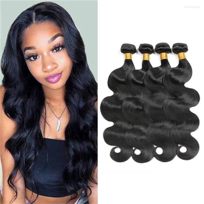 

Human Hair Bulks Wonder Beauty Extensions Malaysian Body Wave Non Remy Black Color 4 Bundles Deal Weave Mixed Length 8-30 Inches