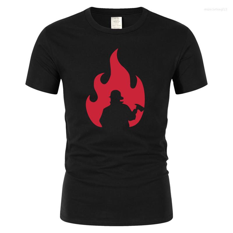 

Men's T Shirts Fireman Print Graphic T-Shirt For Men Summer Short Sleeve O-Neck Cotton Humor Shirt Man Clothing Camisetas Funny Tshirt Top