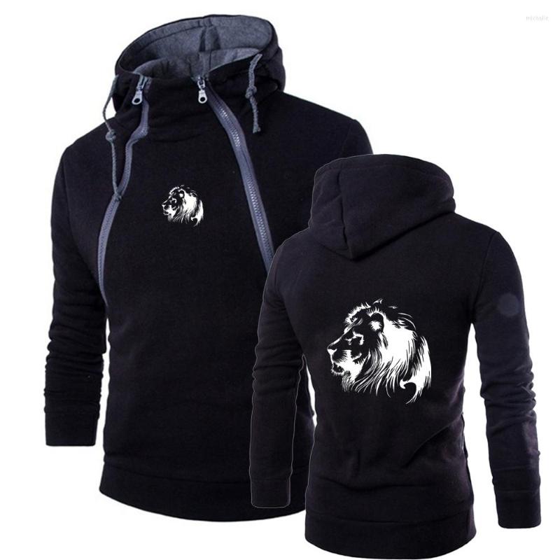 

Men' Hoodies Meditation Lion Printing Loose Hoodie Fashion Personality Men' Wear Fall Winter Double Zip Long Sleeve Coat Sweatshirt