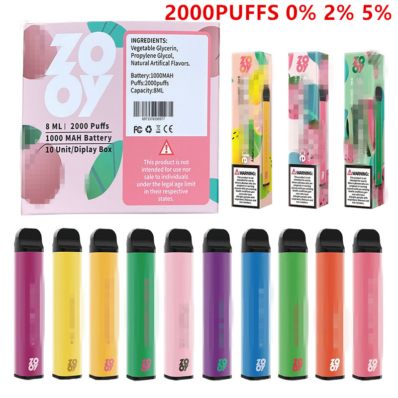 

disposable vapes zooy xxl 2000 puffs plus electronic cigarette 0% 2% 5% disposable vape pen Pre Filled Pods Vapes Cartridge