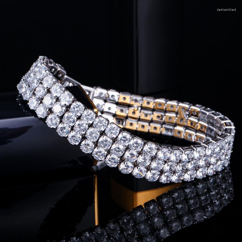 

Charm Bracelets ThreeGraces Sparkling Round Cubic Zirconia Silver Color Big Wedding Bracelet Bangle For Women Party Jewelry Accessories