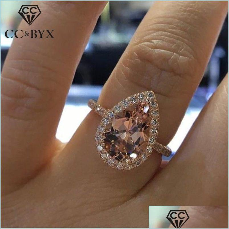 

Wedding Rings Wedding Rings For Women Water Drop Champagne Cubic Zirconia Engagement Ring Bridal Temperament Jewelry 2209Weddingwedd Dhbmz