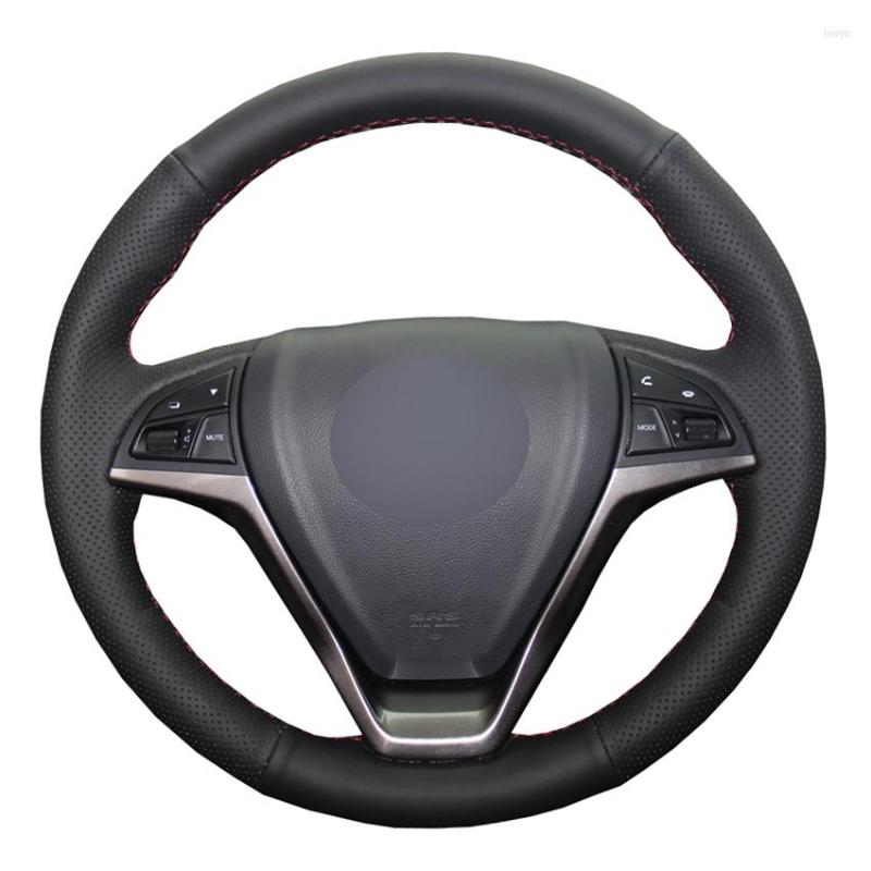 

Steering Wheel Covers Black PU Faux Leather Hand-stitched Car Cover For Changan CS15 EV 2022-2022 CS55 2022 CS75 2013-2022