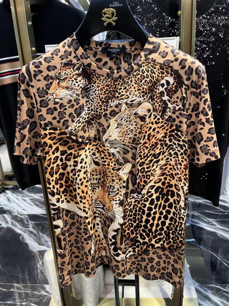 

Men's T Shirts Fashion Zc9579 Men's Tops & Tees 2022 Runway Luxury European Design Print Party Style T-Shirts Clothing, Camel