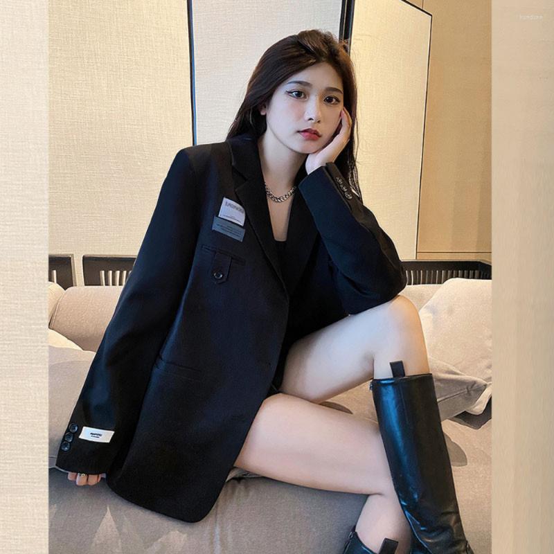 

Women' Suits 2022 Autumn And Winter Style Suit Jacket Casual Loose Top Fashion All Matching Outerwear Women' Wear, Black