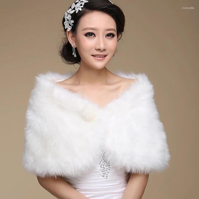 

Scarves Wedding Outerwear Accessories Bride Formal Cape Fur Shawl Jackets Wrap Autumn Winter Warm Plush Pearl Ball