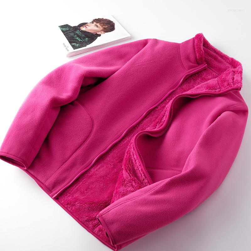 

Women's Jackets Coral Fleece Coats Women Stand Collar Full Sleeve 21 Autumn Double-sided Windproof Warm Outdoor Top LD2371, Pink