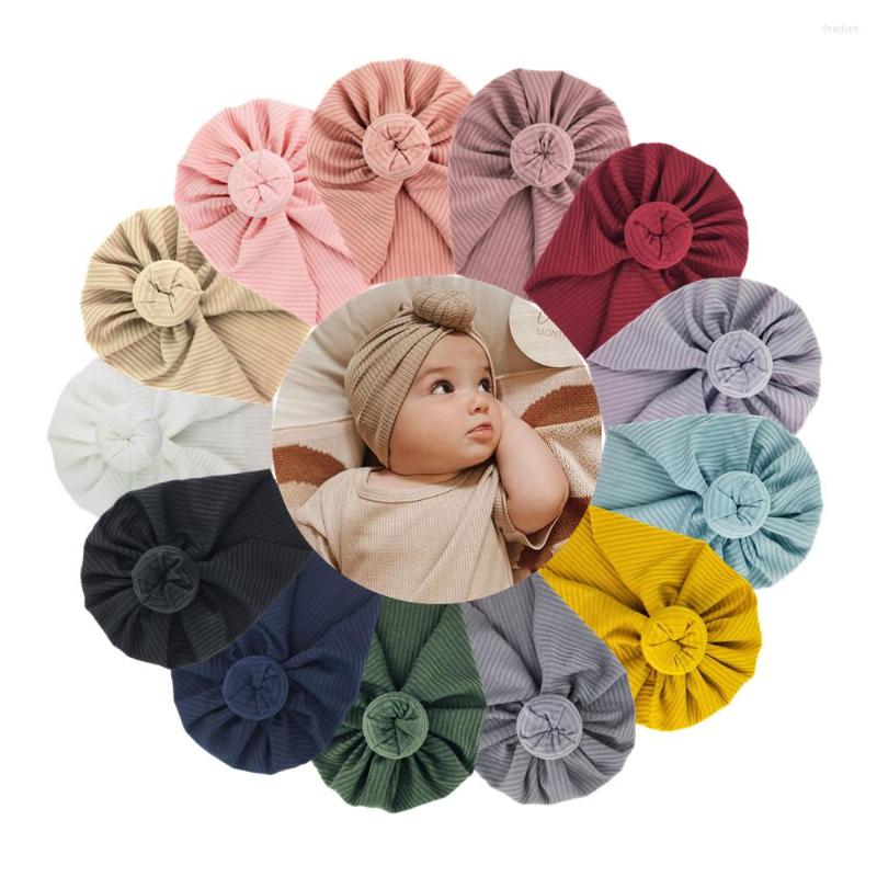 

Hats 20Pcs Warm Baby Girl Toddlers Breathable Cotton Hat Born Knotted Beanie Cute Donut Turban Headwrap Bow Flower Caps KT6-TTM, Chiffon flower