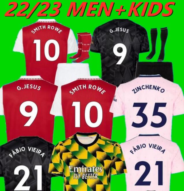 

SMITH ROWE G.JESUS SAKA soccer jersey SALIBA 22 23 Fans Player version ODEGAARD NKETIAH MARTINELLI TIERNEY WHITE 2022 2023 football kits shirt Men Kids sets uniforms