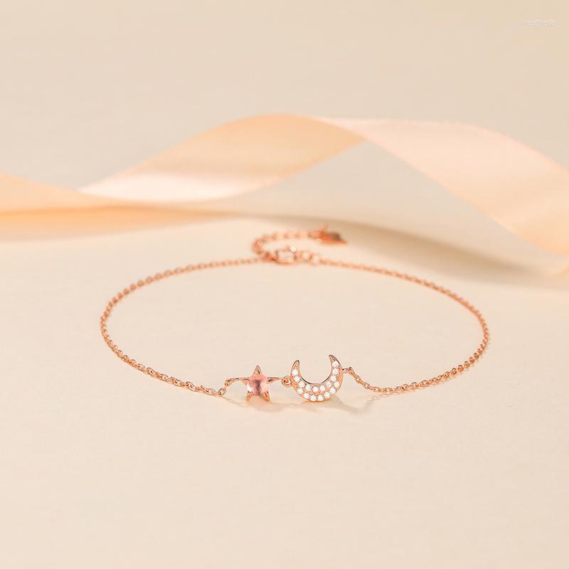

Anklets MIQIAO Stars Moon Leg Chain Female Women Jewelry Fashion Sterling Silver Ankle 925 Decoration On Foot Rose Gold Color 21 CM