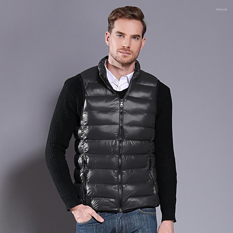 

Men's Vests Lugentolo Winter Vest Men Slim Sleeveless Jacket Stand-up Collar Down Cotton Casual Clothing Mens, Gray