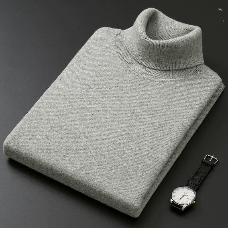 

Men' Sweaters Cashmere Cotton Blend Turtleneck Men Sweater 2022 Autumn Winter Soft Comfortable Knitted Base Pullover Jumper Pull Homme, Black