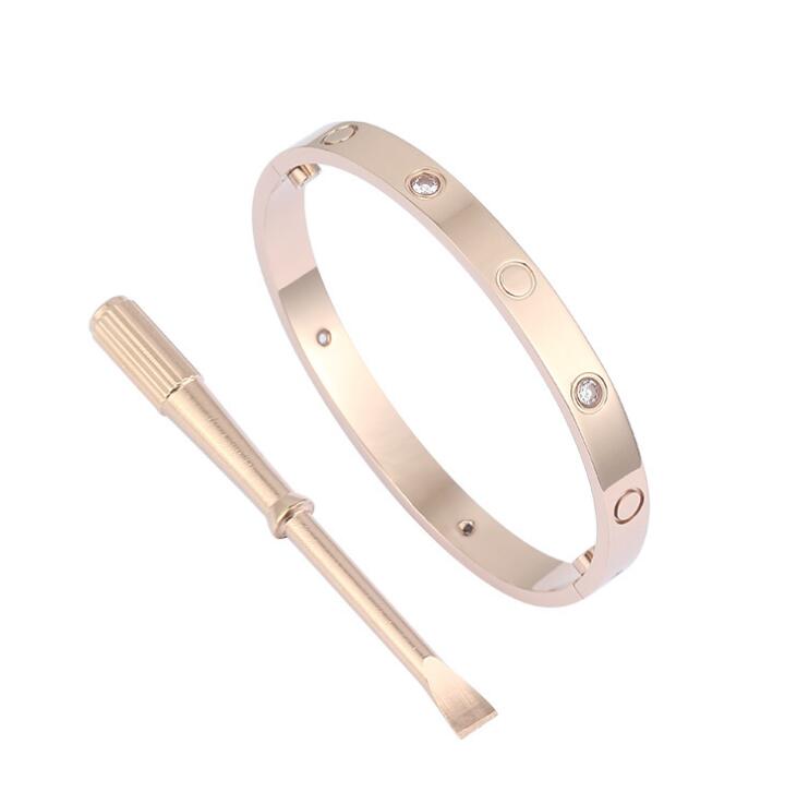 

316L Bangles stainless steel Love Bracelet silver rose gold screwdriver bangle for women and men couple jewelry with velvet bag
