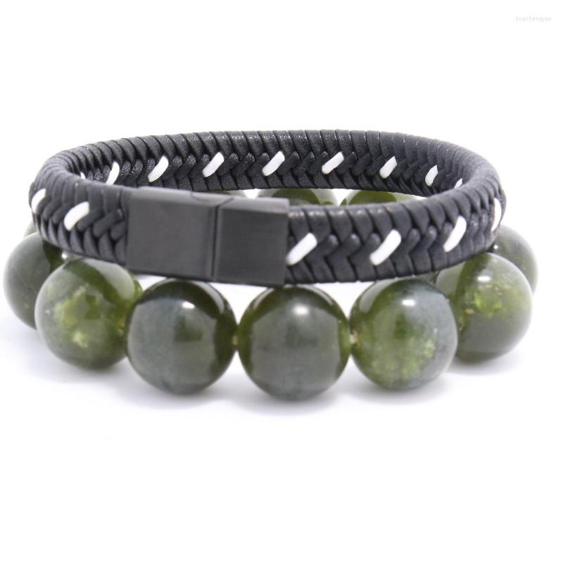 

Bangle Bracelet Stainless Steel Leather Men Jewelry Punk Black 58mm Charms Fashion Bangles -