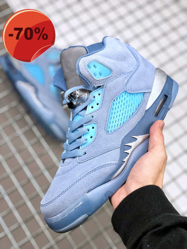 

Basketball Shoes Retro High Unc Blue Colorway 3M Reflective Tongue Sneaker Jumpman 5S Size Us7-13 Double Boxes