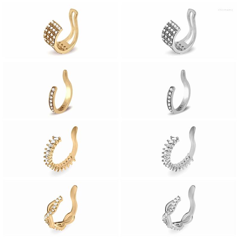 

Backs Earrings BOAKO 1PC Type C 925 Sterling Silver Clip For Women Ear Cuffs Girl Earring Jewelry Gifts Plata De Ley Pendientes