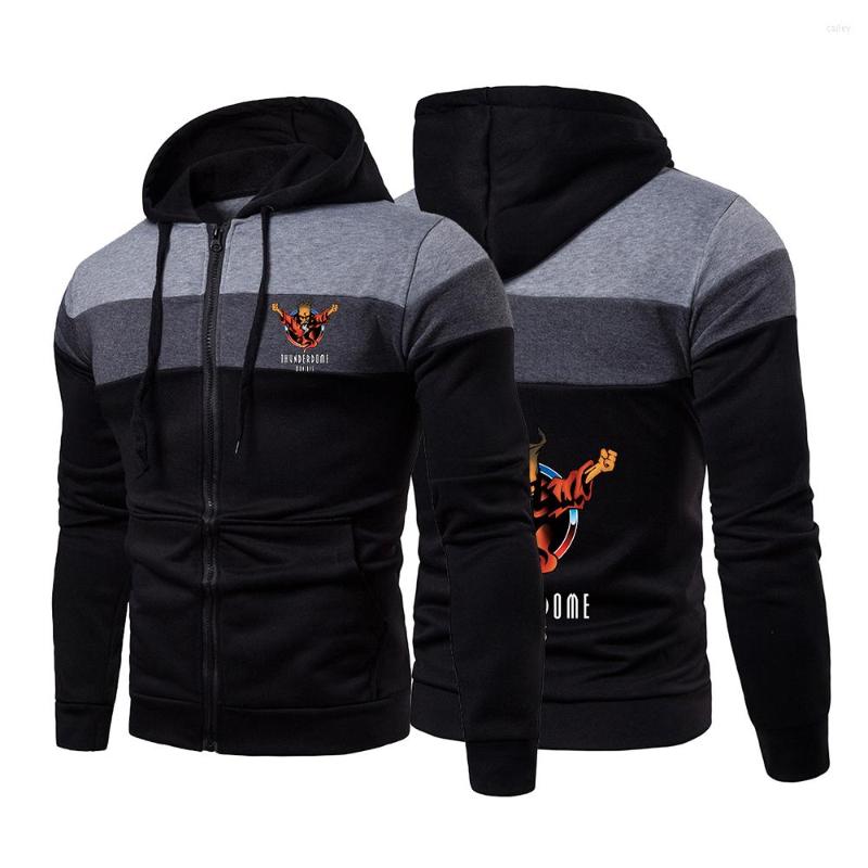 

Men' Hoodies 2022 Men' Spring Autumn Thunderdome Printing Spliced Cotton Warm Comfortable Leisure Hip Hop Zipper Jackets Coats