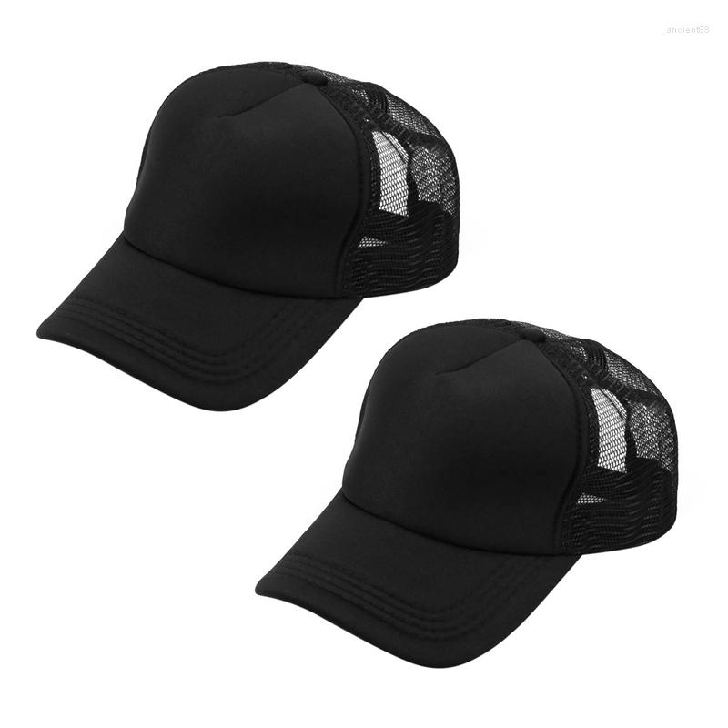

Ball Caps -2X Mens Half Mesh Adjustable Trucker Cap Baseball Hat, Black