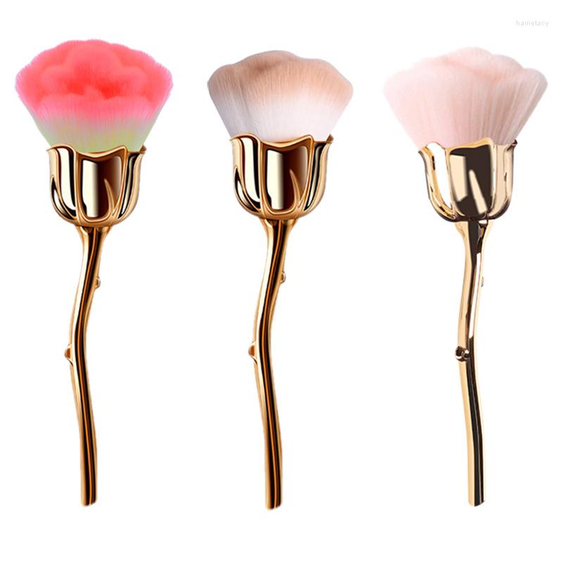 

Makeup Brushes 1 Pack Nail Art Brush Soft Clean Dust Powder Pink Rose Flower Shape Blush Foundation Women's Cosmetic Tools