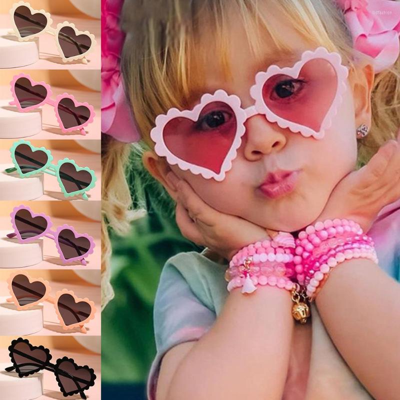 

Sunglasses 2022 Boy Girl Cute Cartoon Heart Shape Fashion Children Vintage UV Protection Classic Kids Eyewear