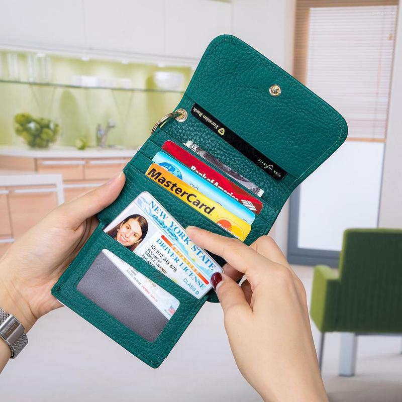 

Wallets Genuine Leather Women Wallet Fashion Cute Women's Small Zipper Coin Female Short Purse Card, Black